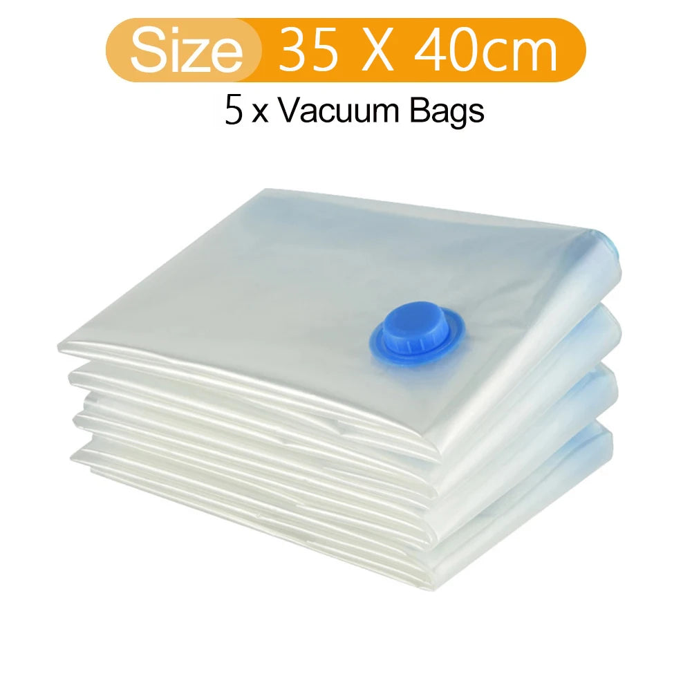 5Pcs Vacuum Storage Bags Vacuum Seal Bag Space Saving Bags Comforters Clothes Pillow Bedding Blanket Travel Vacuum Bag Storage